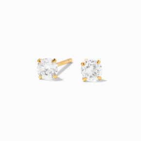 C LUXE by Claire&#39;s 18k Yellow Gold Titanium Cubic Zirconia 4MM Square Stud Earrings,