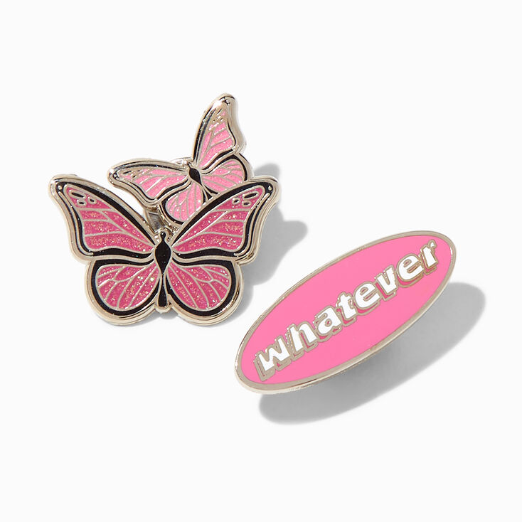 Pink butterfly - enamel pin – Pinets LLC