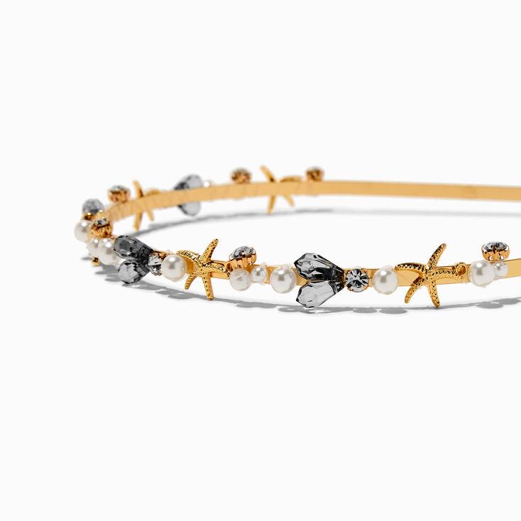 Pearl &amp; Gemstone Beachy Headbands - 2 Pack,