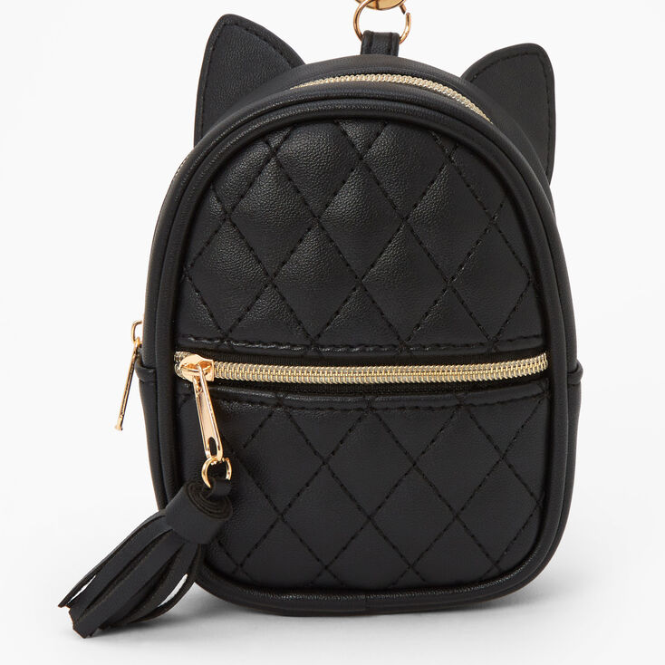 Claire's Club Faux Leather Black Mini Backpack