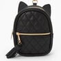 Black Cat Quilted Mini Backpack Keychain,