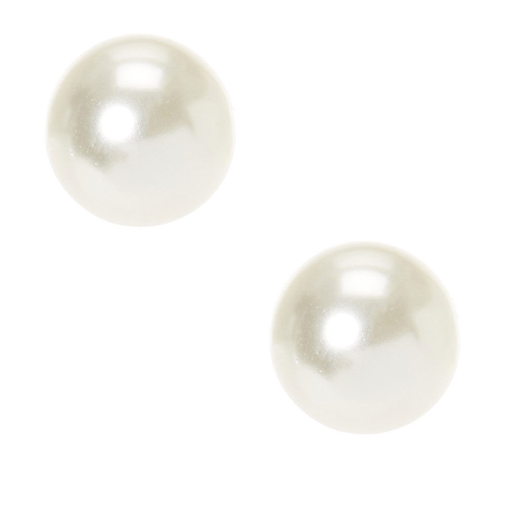 Clous d'oreilles en perle d'imitation de crème 10mm,