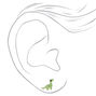 Clous d&#39;oreilles dinosaures strass en argent - Vert,