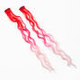 Red &amp; Pink Ombr&eacute; Curly Faux Hair Clip In Extensions - 2 Pack,