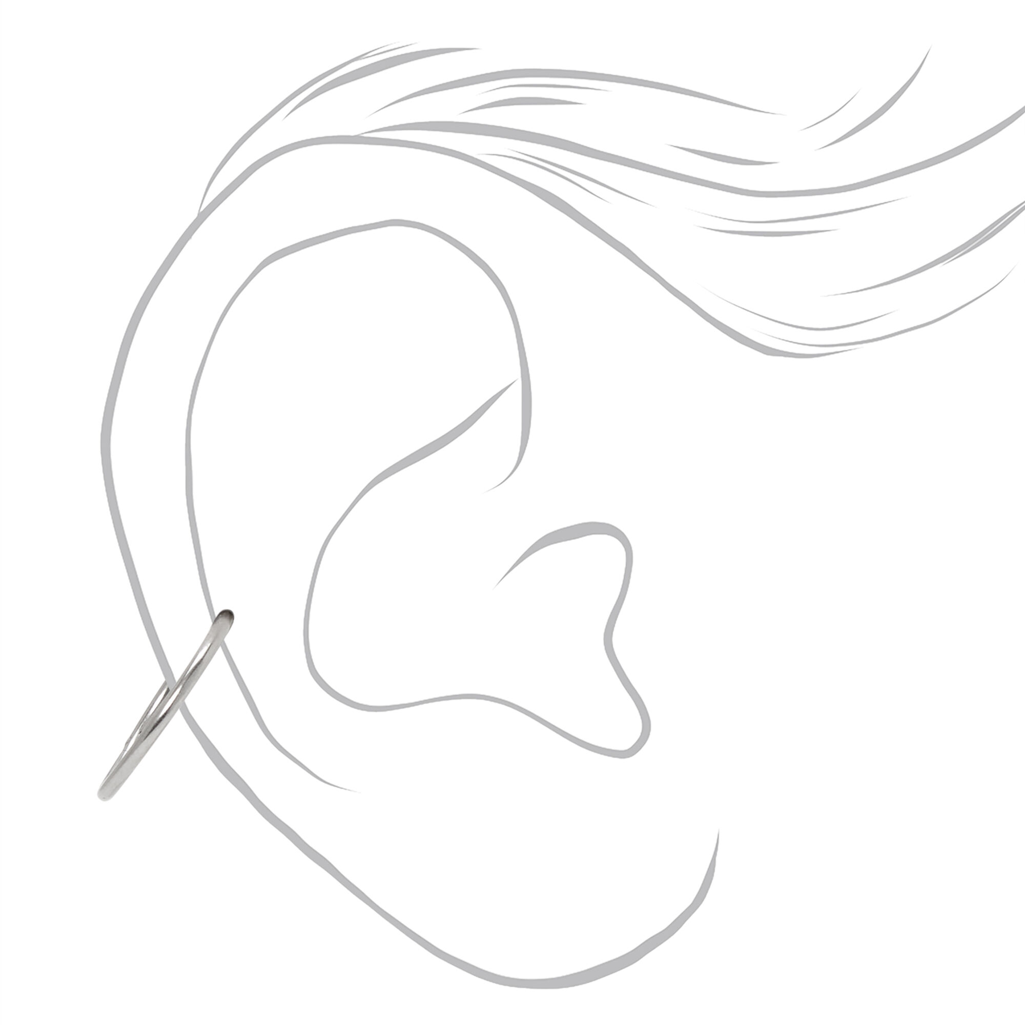 Anneau pour piercing conch à charnière 1,2 mm couleur argentée,