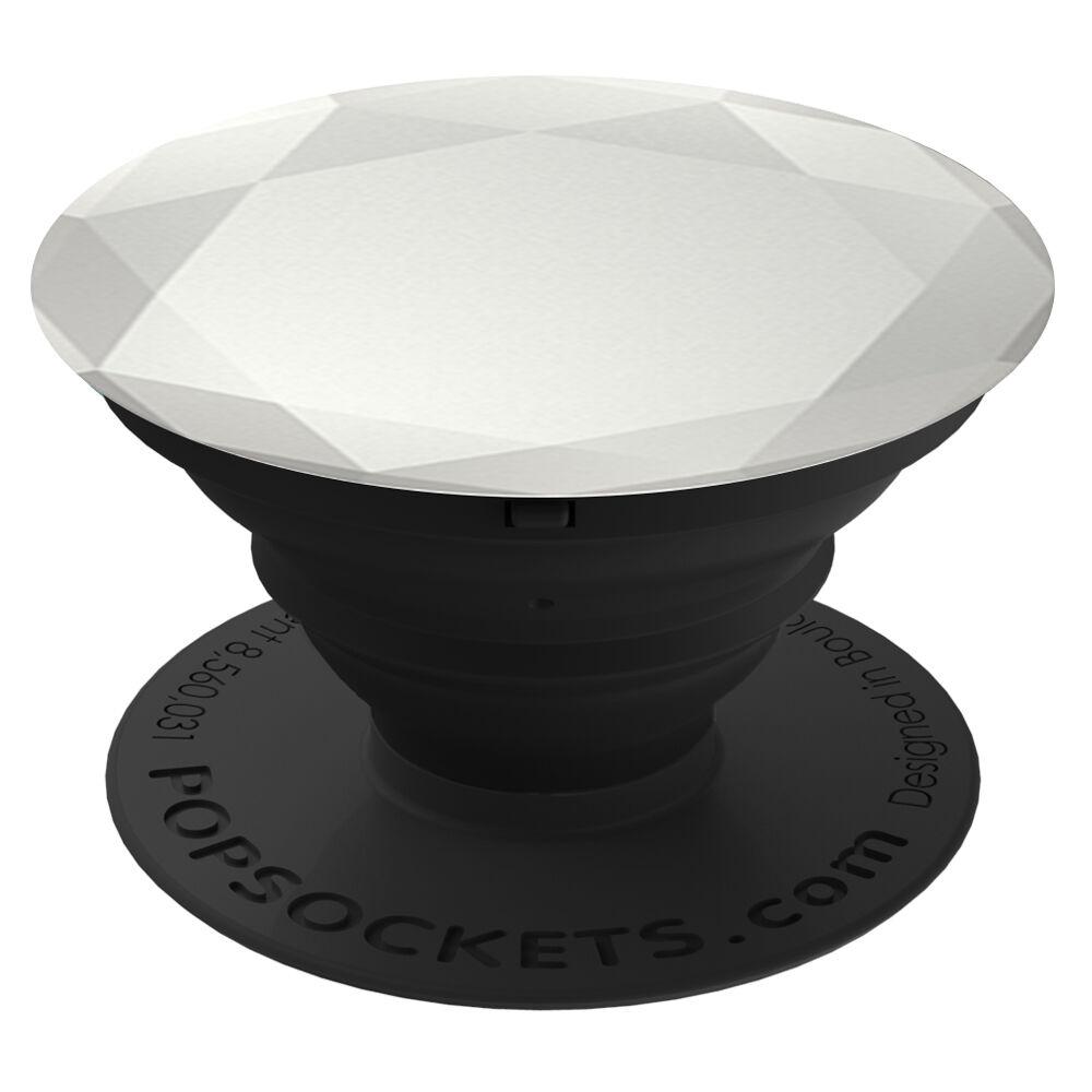 PopSocket métallisé couleur argenté avec design en diamant d’imitation,