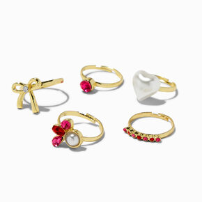 Claire&#39;s Club Holiday Box Rings - 5 Pack,