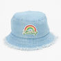 Blue Denim Lucky Rainbow Bucket Hat,