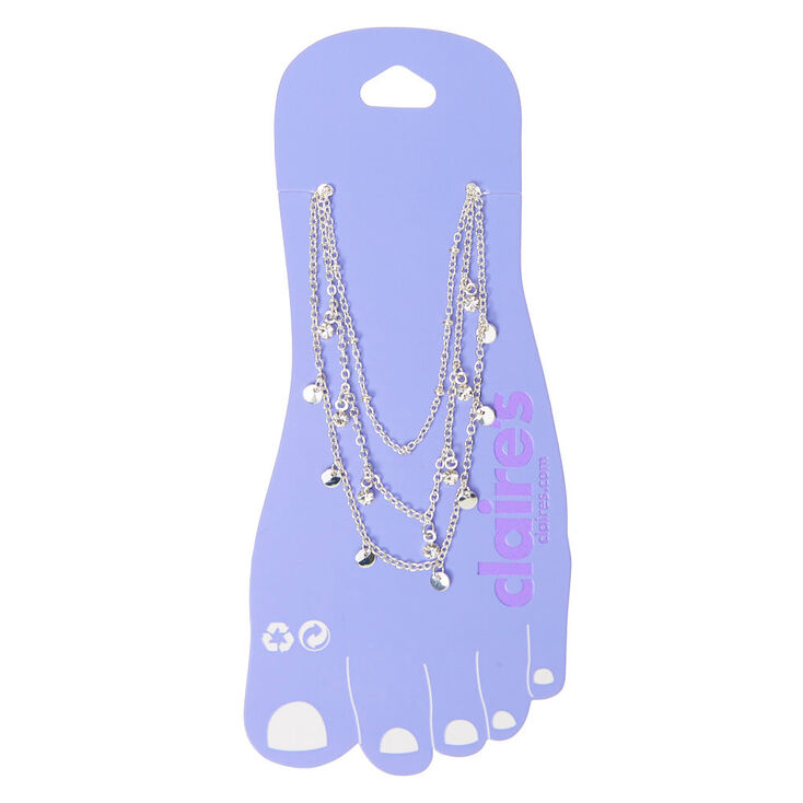 Silver Belly Dancer Multi Strand Chain Anklet,