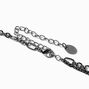 Hematite Graduated Figaro Chainlink Necklace,