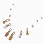Boucles d&#39;oreilles superposables cr&eacute;oles carte de tarot perle d&#39;imitation couleur dor&eacute;e - Lot de 6,