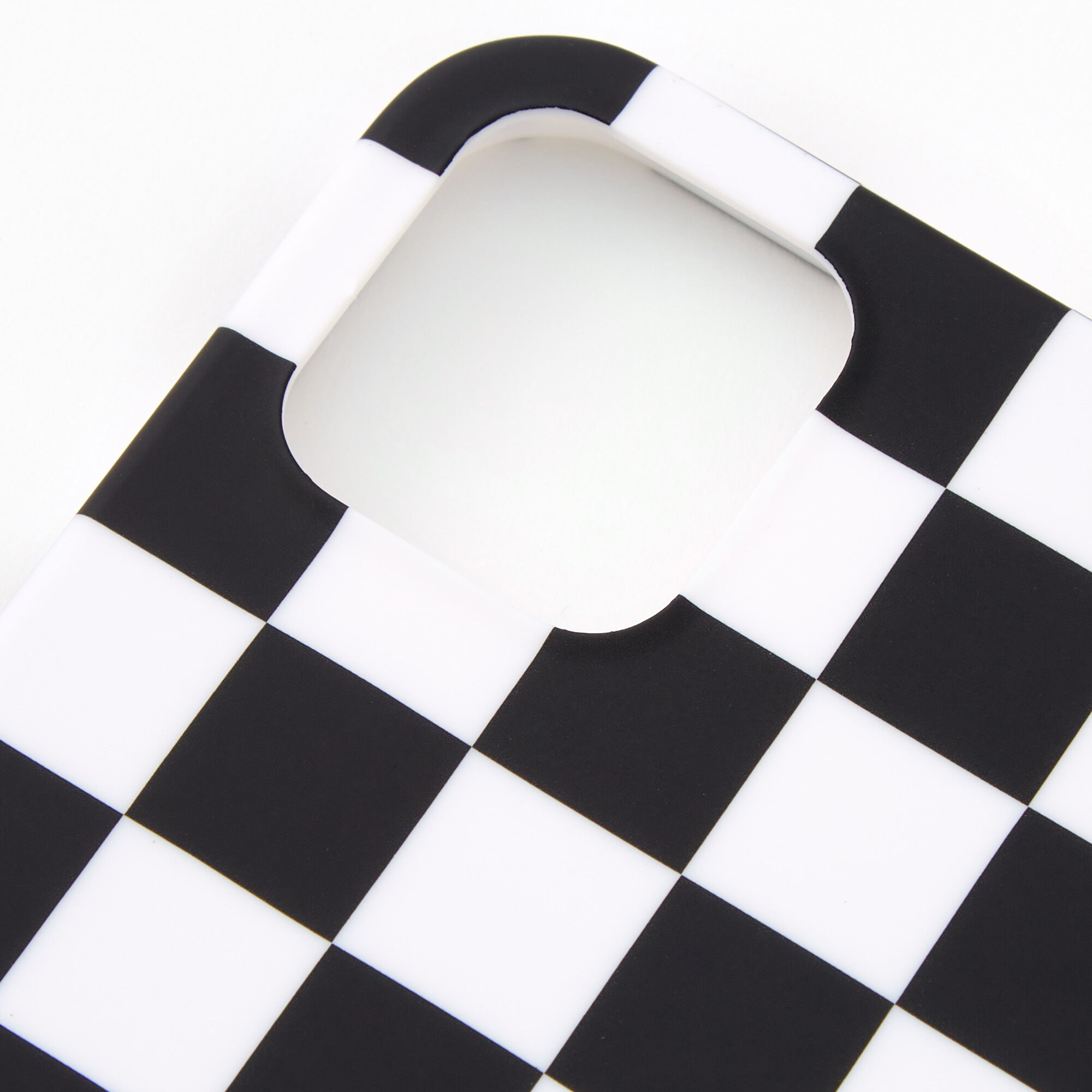 Coque de portable à carreaux noirs et blancs - Compatible avec iPhone 12/12 Pro,