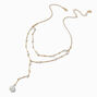 Gold-tone Pearl Y-Neck Multi-Strand Necklace,