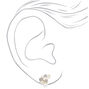 Rhinestone Fan Pearl Stud Earrings,