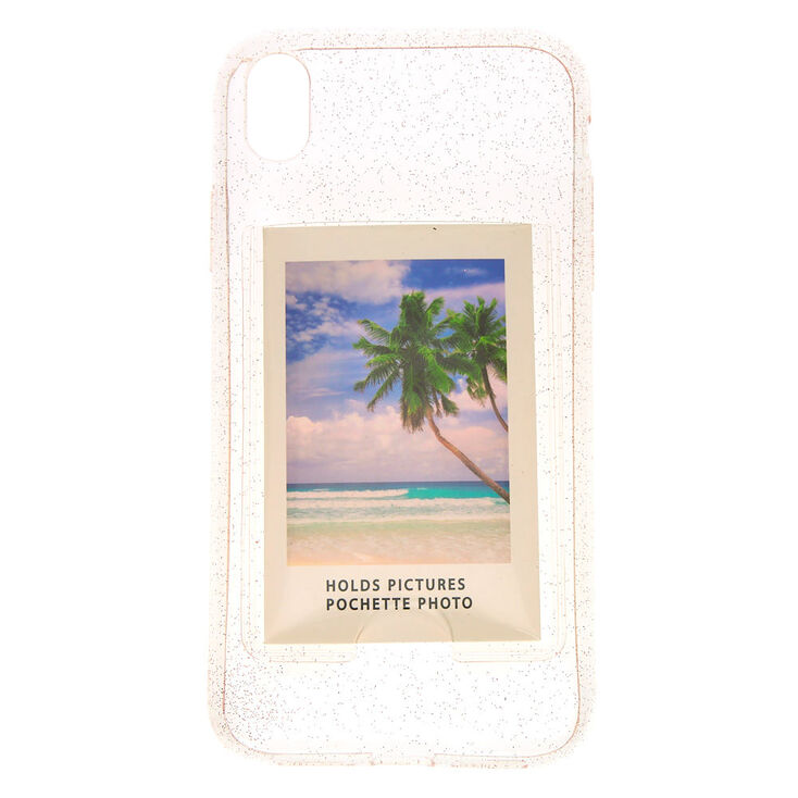 Clear Glitter Instax Mini Pocket Phone Case - Fits iPhone XR,