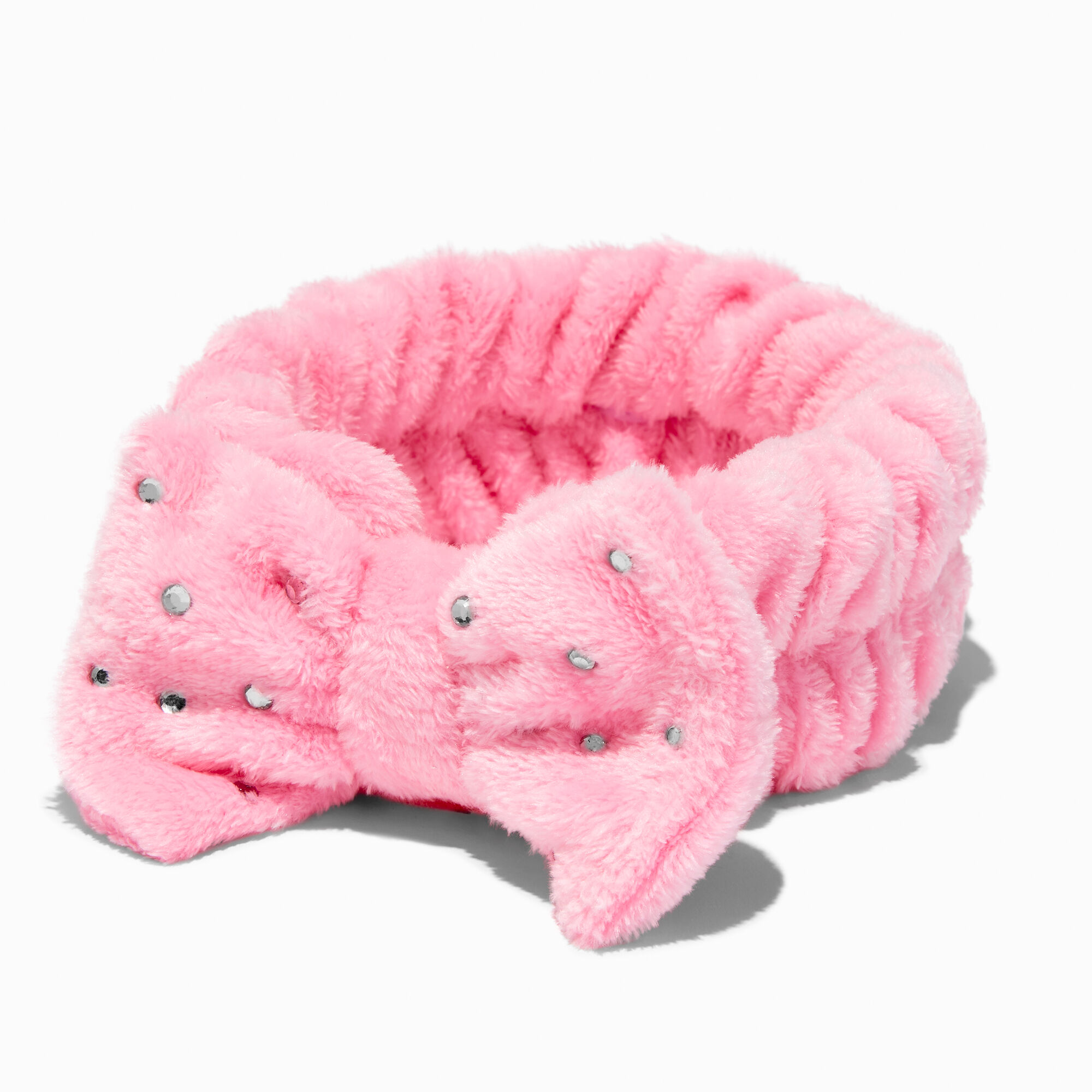 View Claires Blush Bling Furry Makeup Bow Headwrap information