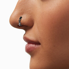 Silver-tone Titanium Twisted Faux Nose Hoop,