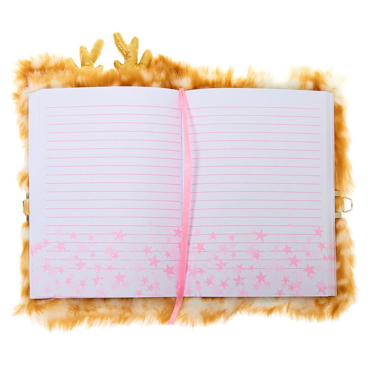 Ginger the Deer Plush Lock Diary - Brown,