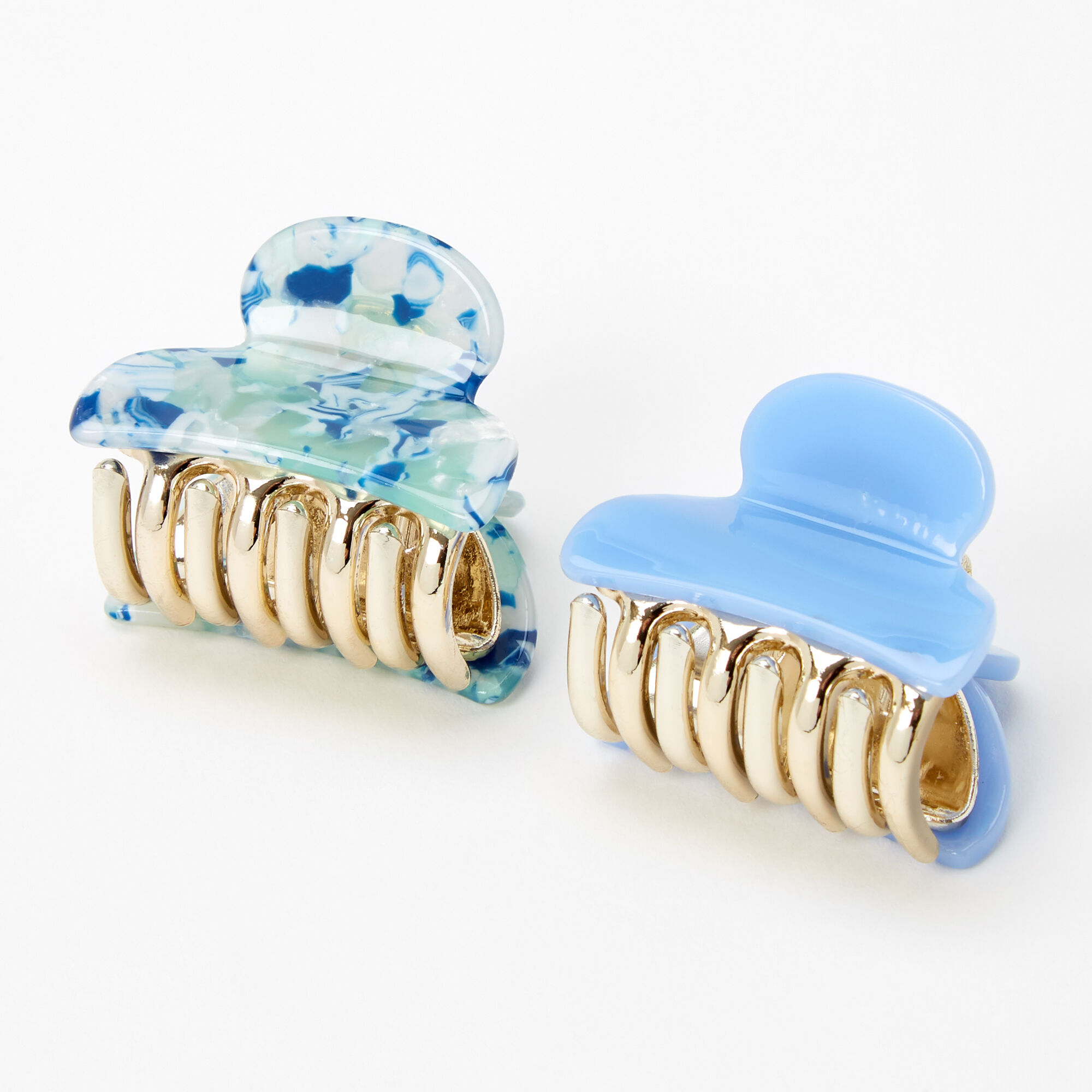 Claire's Mini pinces à cheveux effet marbré - Bleu, lot de 2