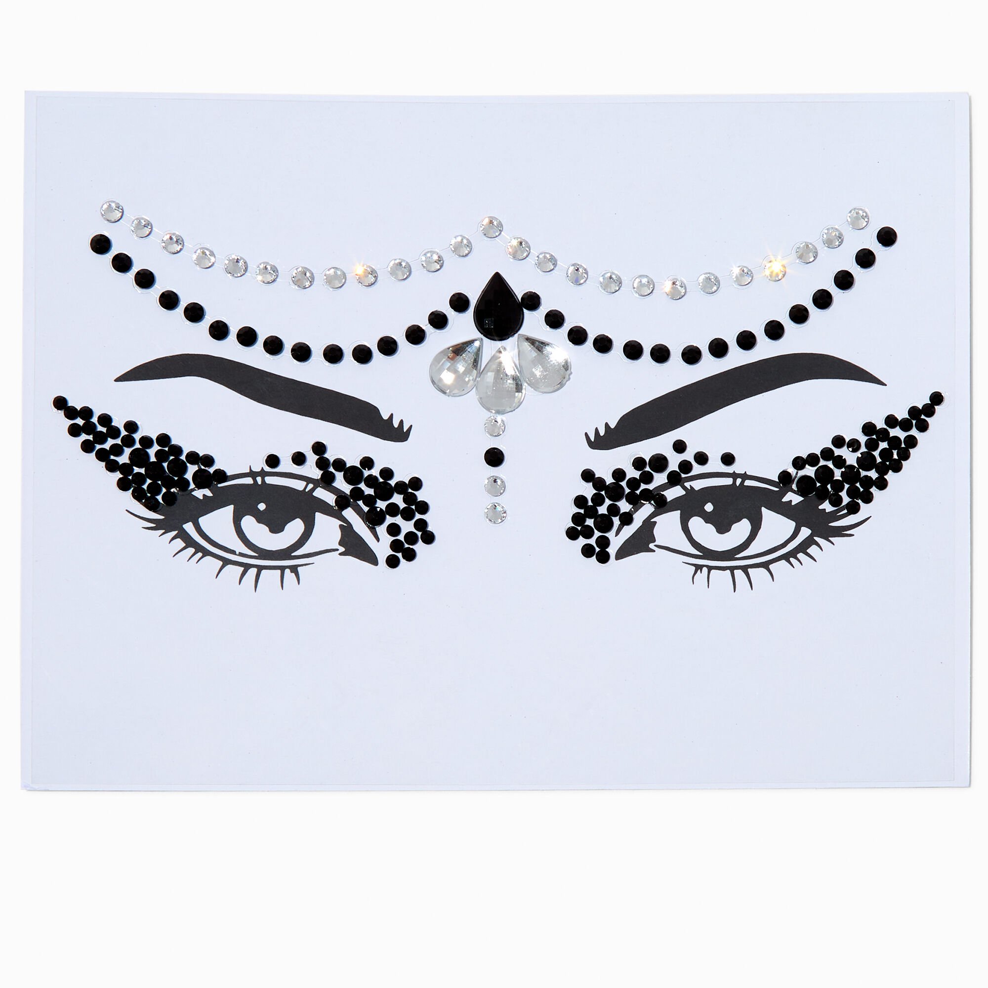 Black & Clear Curtain Forehead Gems,