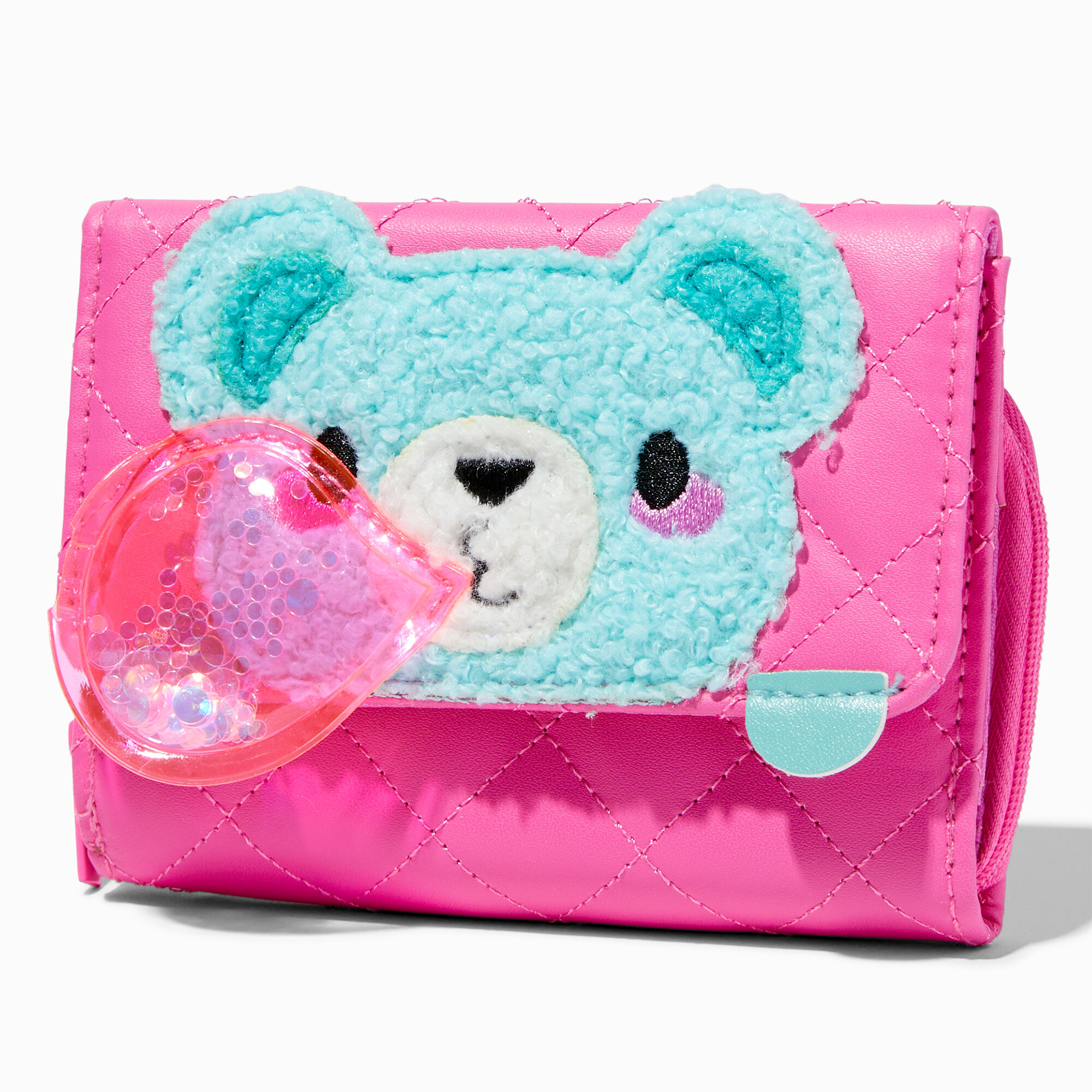 3D Bubblegum Bear Pink Wallet | Claire\'s US