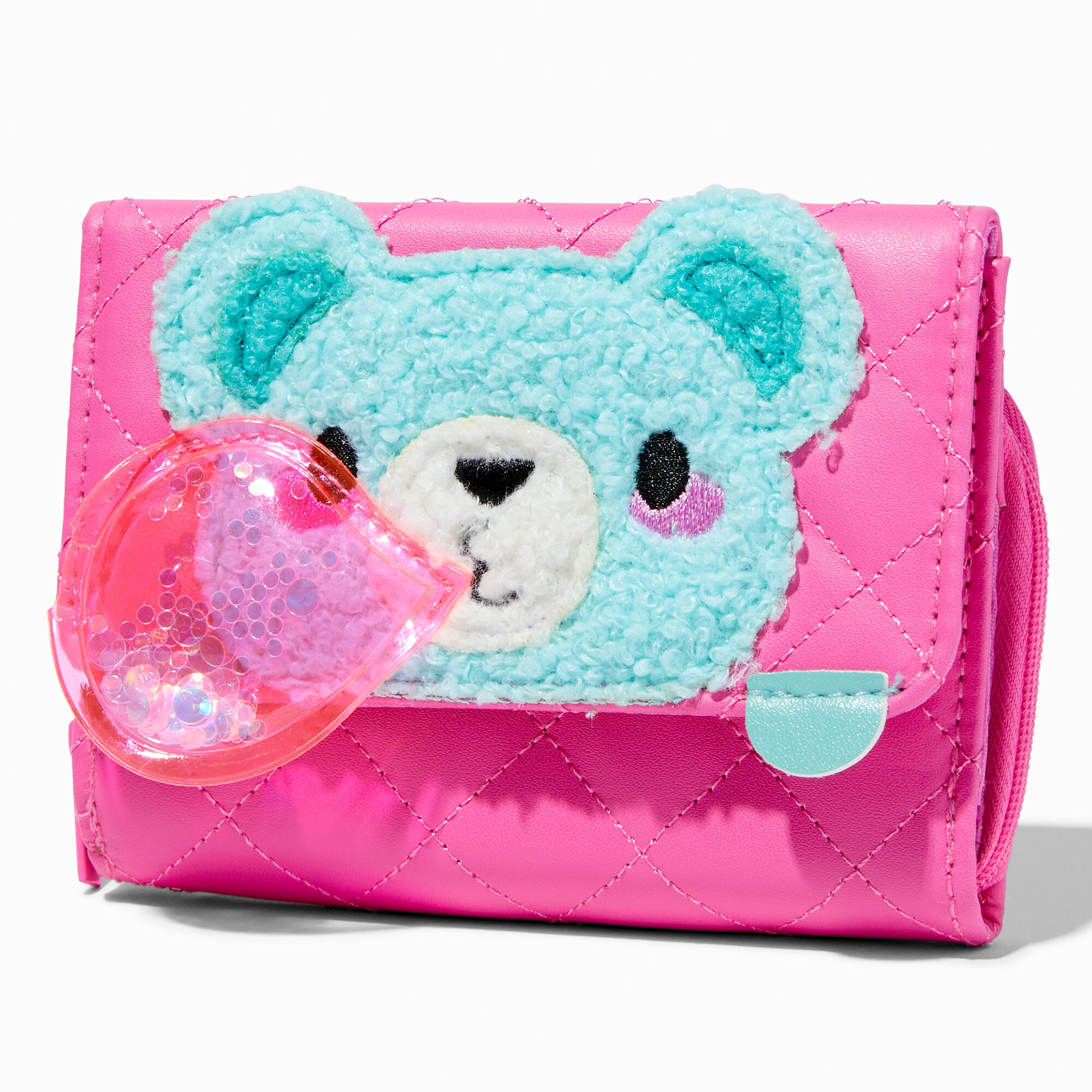 3D Bubblegum Bear Pink Wallet | Claire's US
