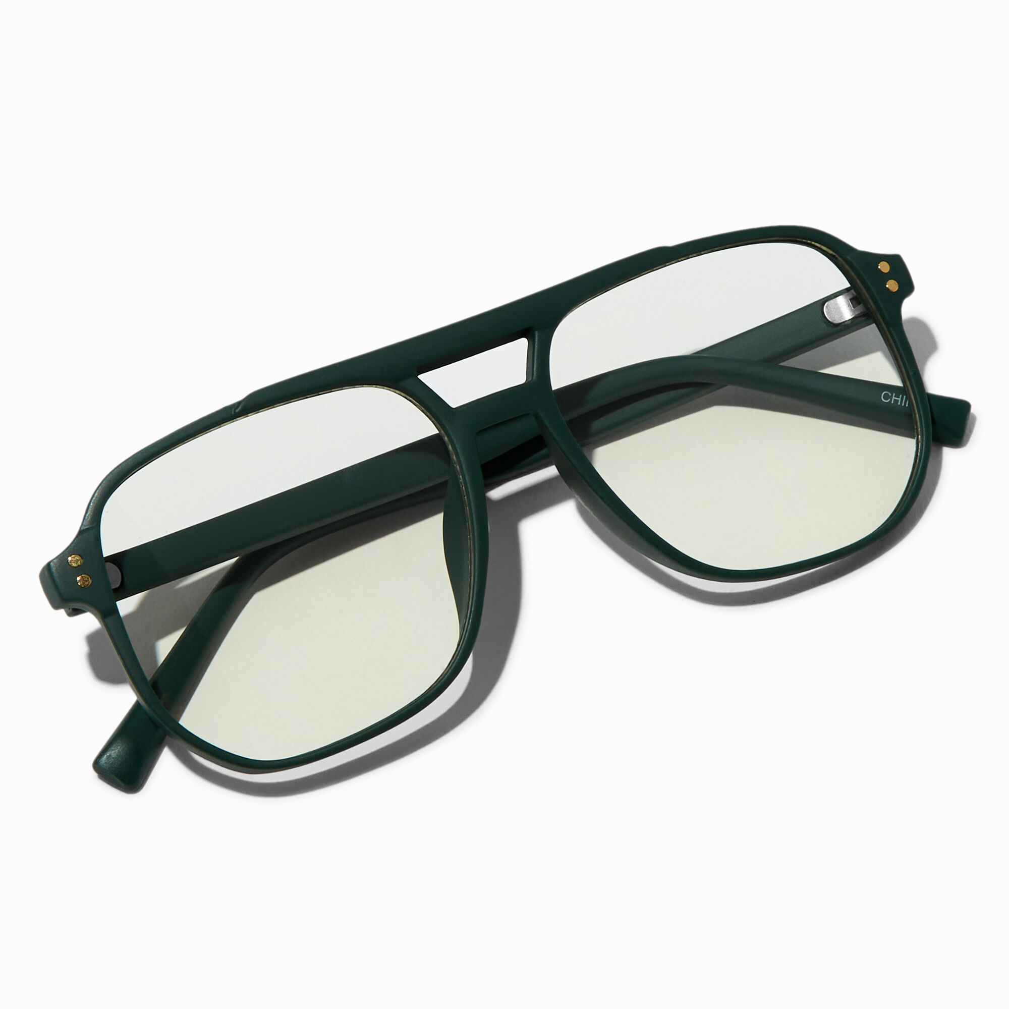 Green Aviator Clear Lens Frames,