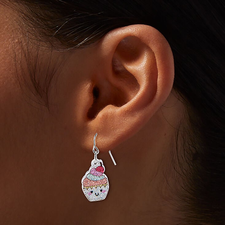 Sparkle Cupcake Drop Earrings,