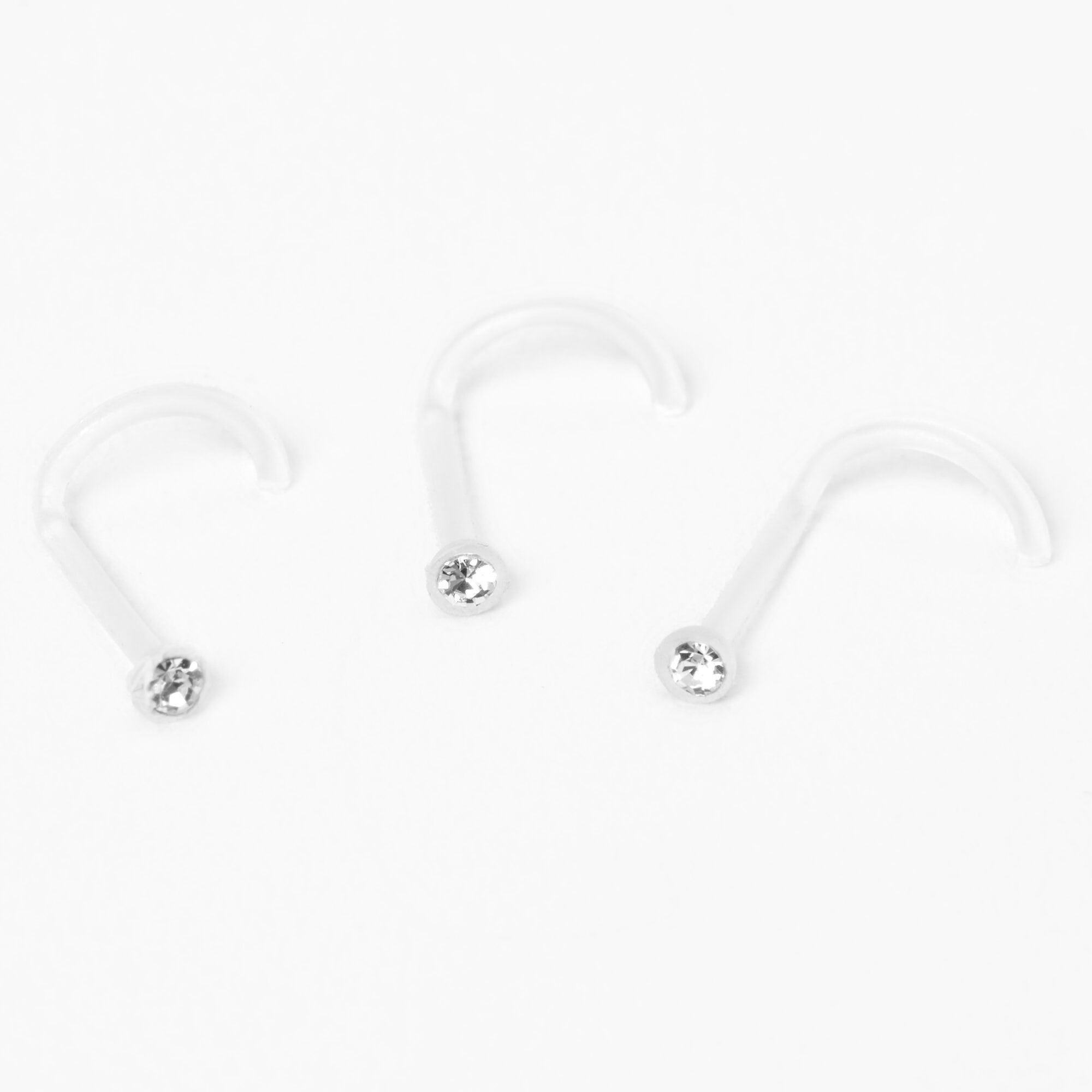 20G Clear Nose Studs Nose Piercing Retainer, Plastic Nose