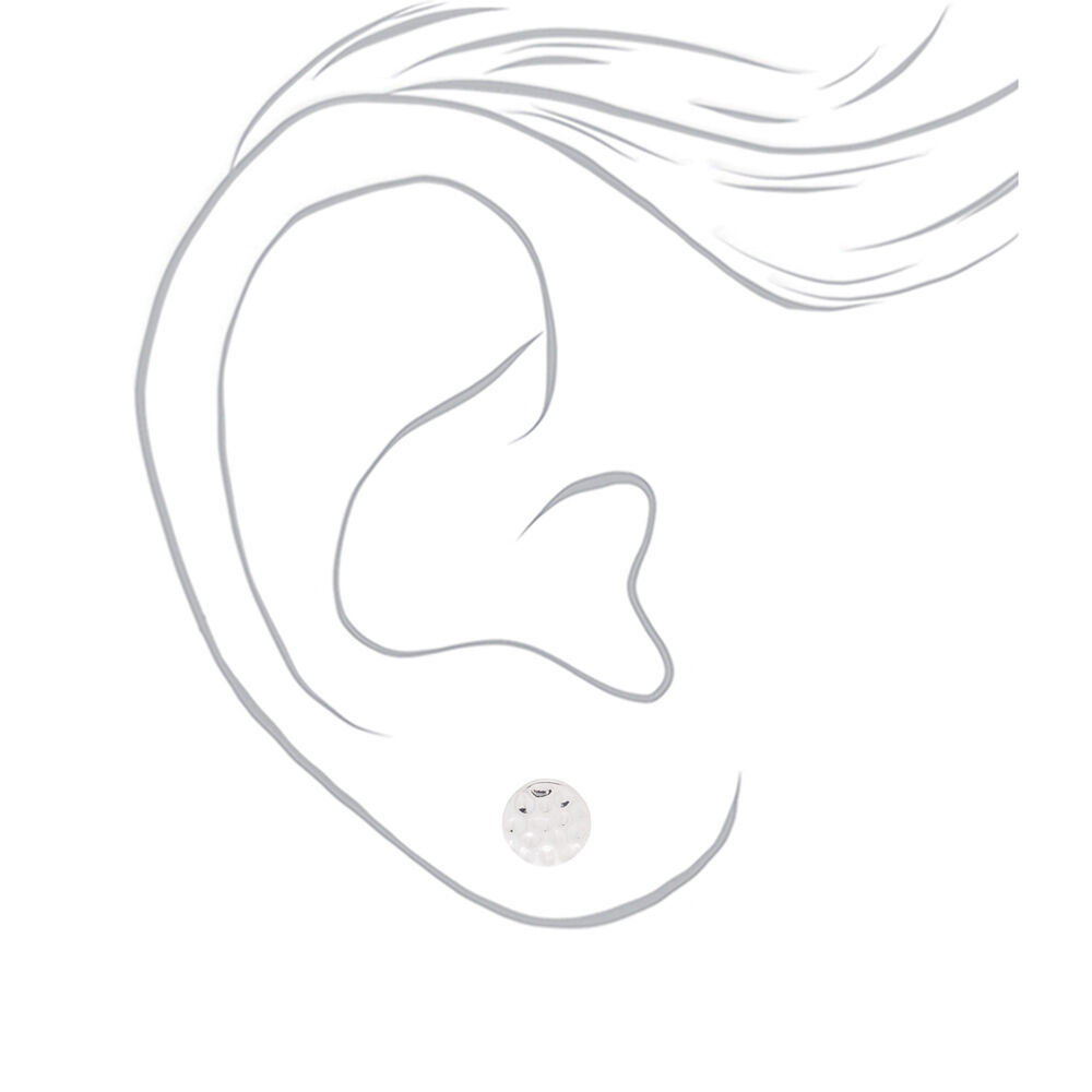 Silver Hammered Stud Earrings,