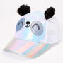 Paige The Panda Holographic Sequin Trucker Hat - White,