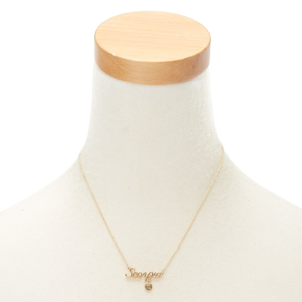 Collier à pendentif zodiaque doré Scorpion,