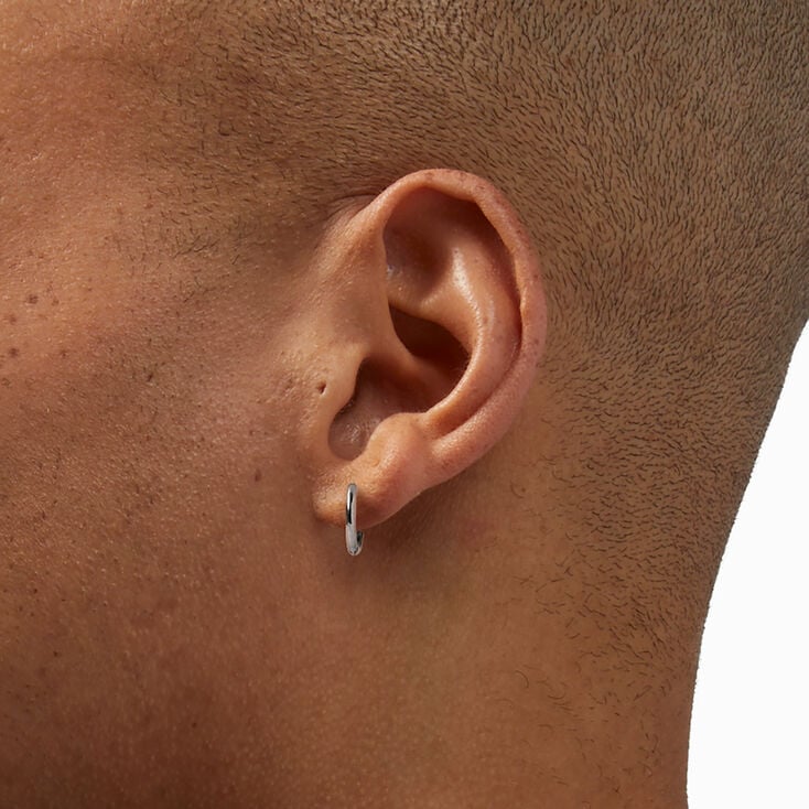 Men's Polished Titanium Hoop Earrings