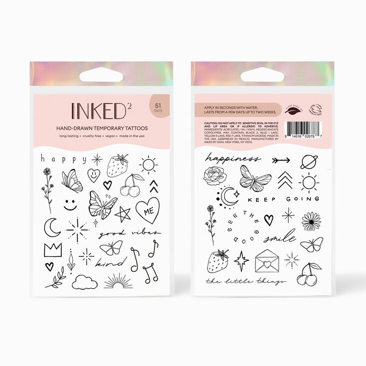 INKED2 Happiest Pack Temporary Tattoos,