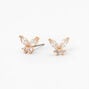 Cubic Zirconia Butterfly Stud Earrings,