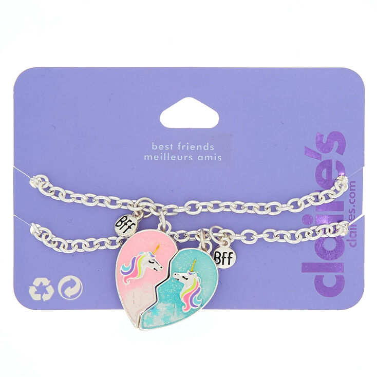 Unicorn Heart Chain Friendship Bracelets - 2 Pack,