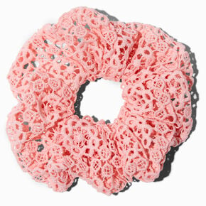 Pink Eyelet Medium Hair Scrunchie,