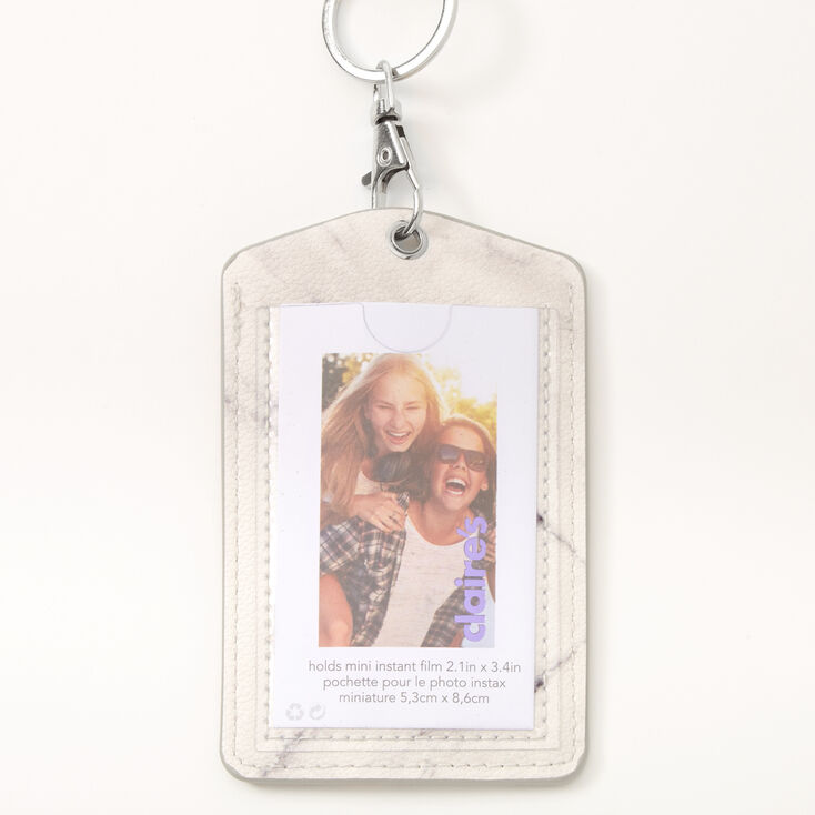 White Marble ID Lanyard,
