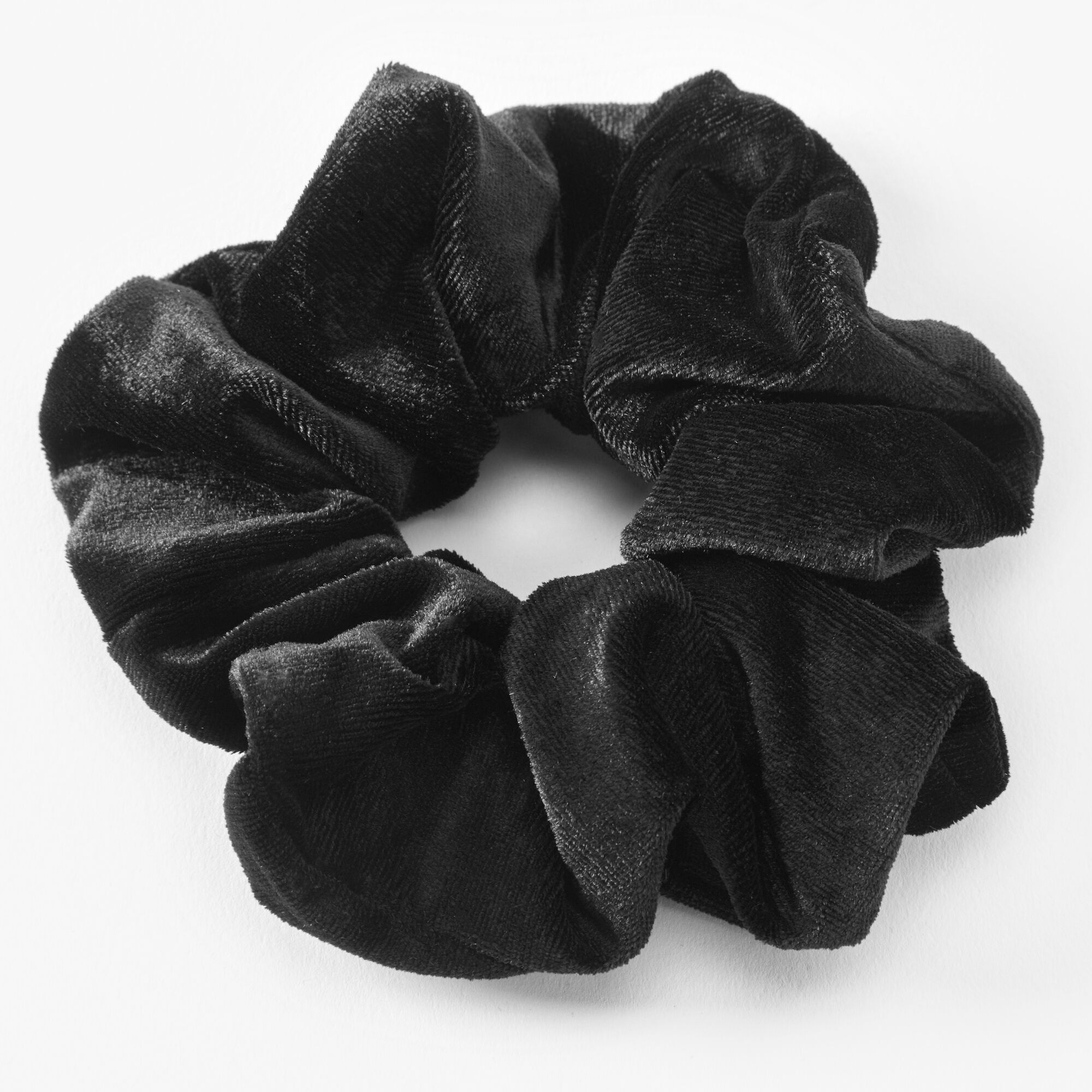 View Claires Medium Velvet Hair Scrunchie Black information