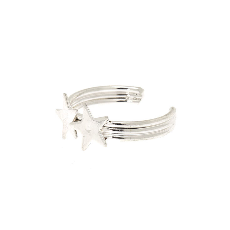 Silver Double Star Toe Ring,