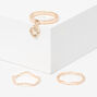 Rose Gold HeartTextured Midi Rings - 3 Pack,