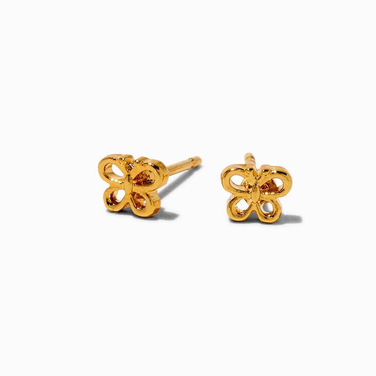 Clous d&rsquo;oreilles mini papillon couleur dor&eacute;e C LUXE by Claire&rsquo;s,