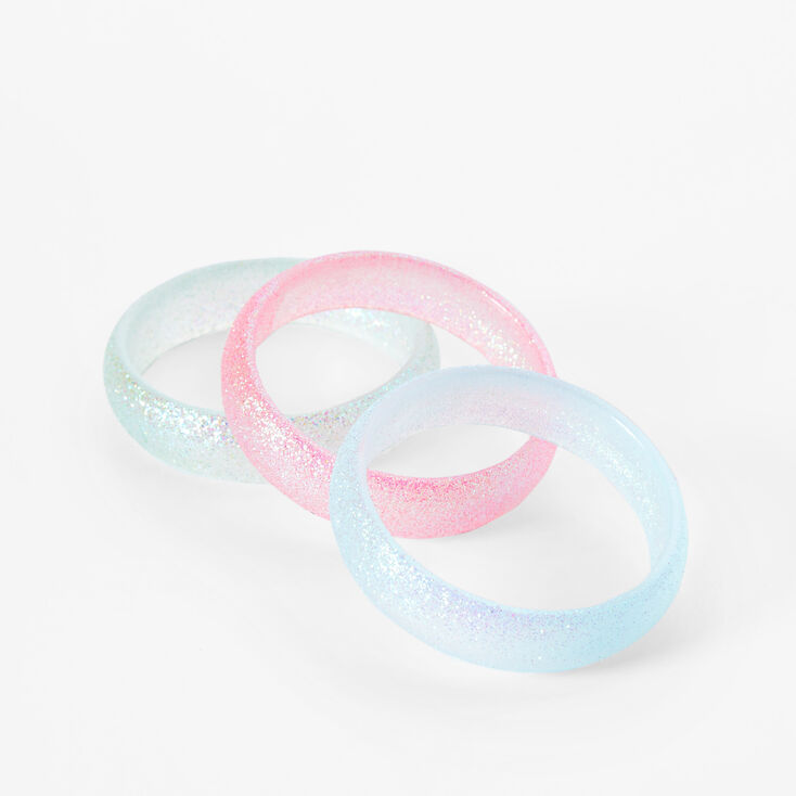 Claire&#39;s Club Pastel Glitter Bangle Bracelets - 3 Pack,