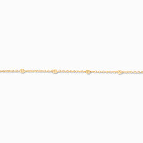 Bracelets de cheville avec cha&icirc;ne figaro et perl&eacute;e couleur dor&eacute;e C LUXE by Claire&rsquo;s - Lot de 2,