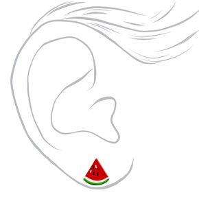 Sterling Silver Watermelon Stud Earrings,