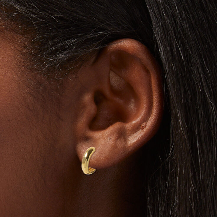 C LUXE by Claire&#39;s 18kt Gold Plated 8mm Clicker Hoop Earrings,