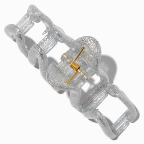 Silver Glittter Zig Zag Hair Claw,