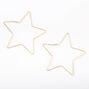 Gold 60MM Star Hoop Earrings,