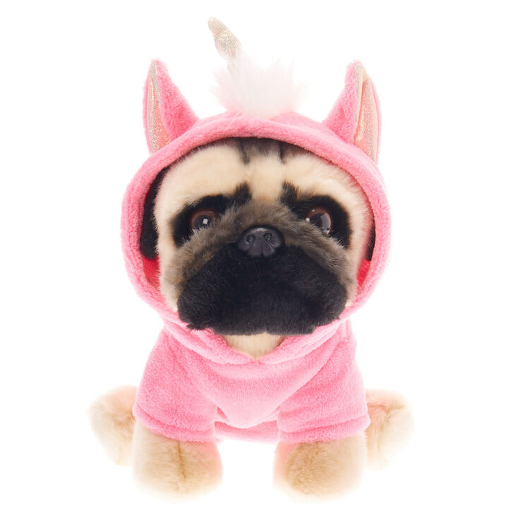 Claire's Grande peluche de Doug The Pug™ en Pégase rose