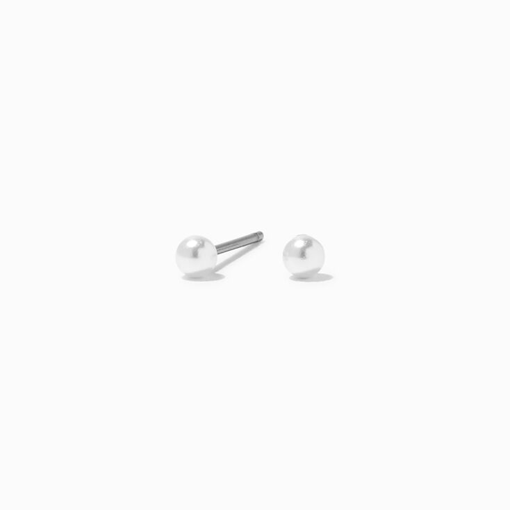 Clous d&#39;oreille 3&nbsp;mm avec perles d&rsquo;imitation,